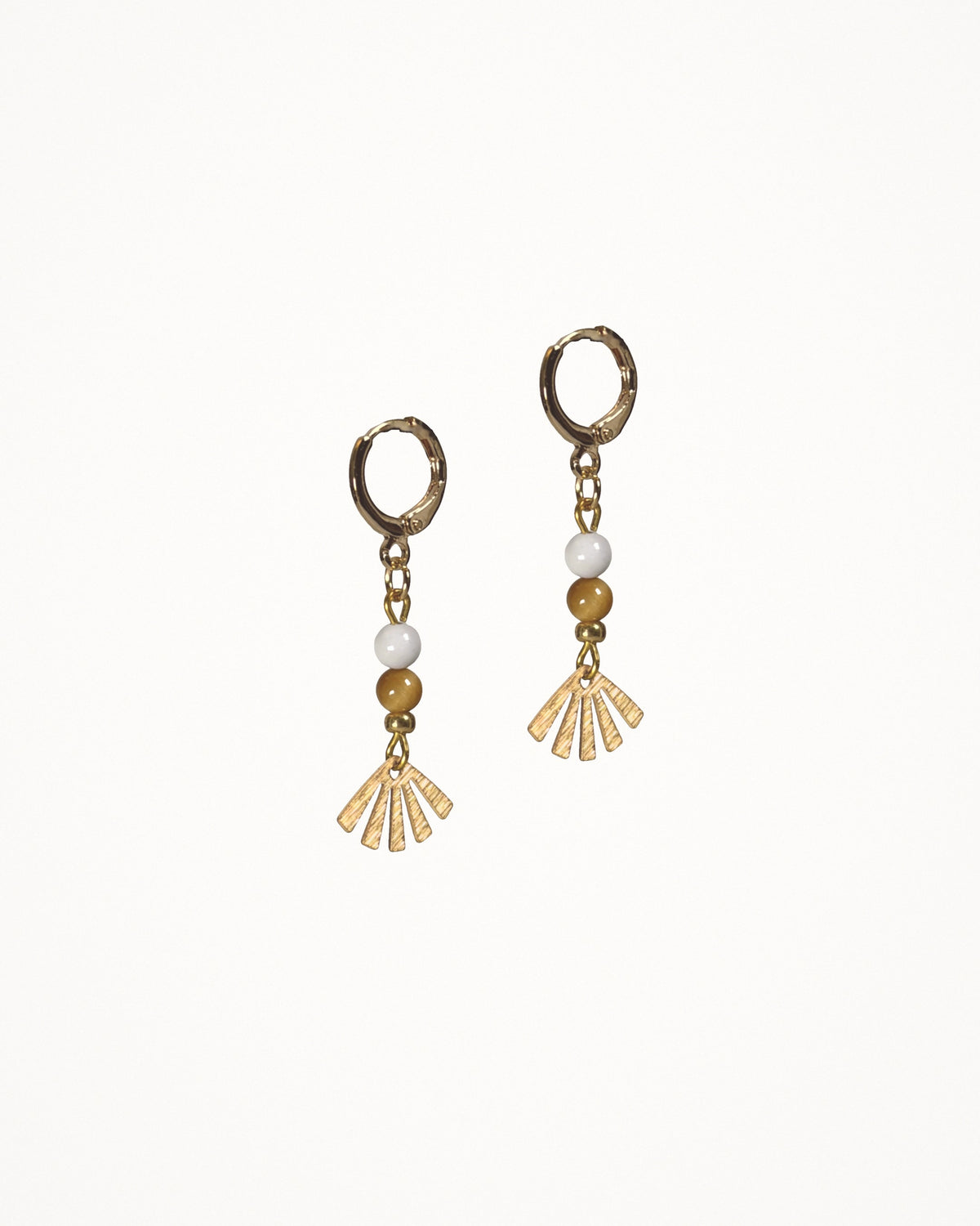 Boucles d'oreilles Cairo, éventail doré, Casa de Alix