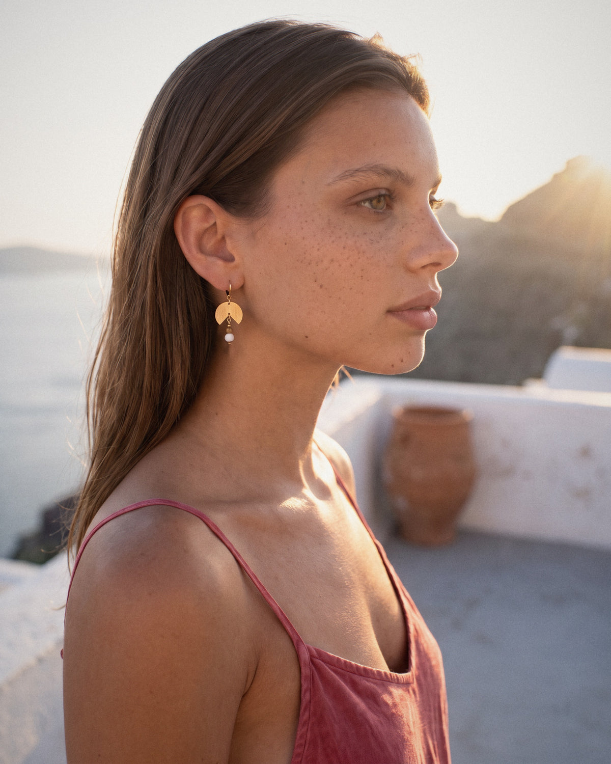 Boucles d'oreilles Lisbon portées, Casa de Alix